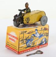 Scarce Boxed Mettoy Tinplate clockwork AA Motorcycle Combination