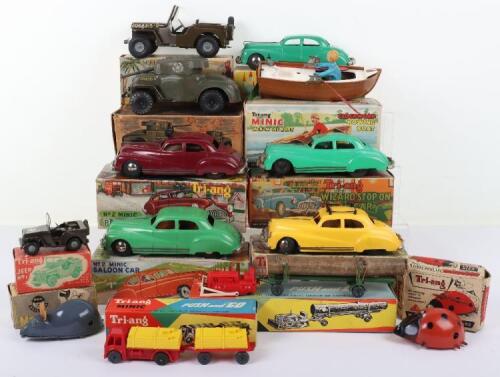 Collection of Tri-ang Minic No.2 cars and Army vehicles