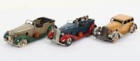 Three Tri-ang Minic pre-war cars