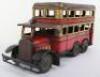 A Gunthermann tinplate clockwork General Double Decker bus with electric light, 1930s - 5