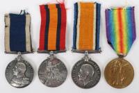 Royal Navy Long Service Medal Group of Four Covering Service from the Boer War to the First World War to a Stoker who Finished his Service in the Coastguard