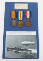 Great War Officers Medal Trio for Service in the Royal Naval Air Service (R.N.A.S) Later Transferring to the Royal Air Force (R.A.F), Spending Some 22 Months Working with Kite Balloons,