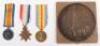 Great War 2nd Battle of Ypres May 1915 Casualty Medal Trio & Memorial Plaque Group 7th Battalion Durham Light Infantry