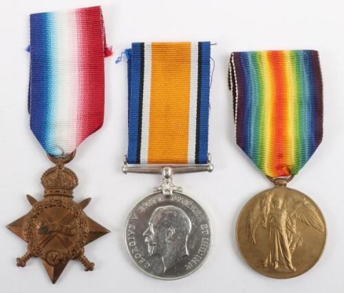 Great War 1914-15 Medal Trio to a Private in the Northumberland Fusiliers, Attached Kings Own Lancaster Regiment, Killed During a German Gas Attack at Ypres in May 1915