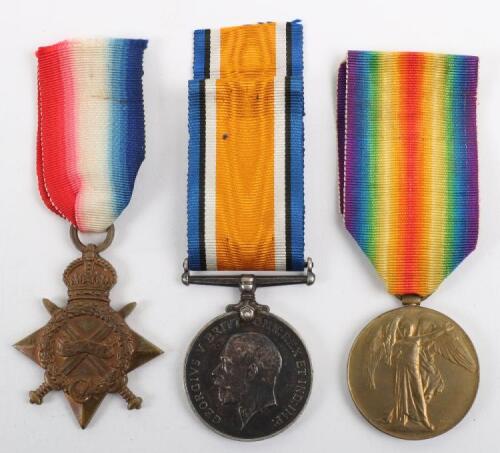 Great War Trio of Medals to the 14th Battalion Durham Light Infantry, Recipient Killed in Action in December 1915