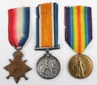 An Interesting WW1 1914-15 Star Medal Trio to an Original Member of 16th (Newcastle) Battalion Northumberland Fusiliers, Who Was Returned to the UK Wounded and was Later Court Martialled for Theft of Public Goods