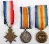 Great War 1914-15 Star Medal Trio to a Private in the 14th Battalion Durham Light Infantry Who Died of Wounds Received in the Attack on Dynamite Magazine in April 1917 - 2