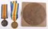 A First World War Pair of Medals & Memorial Plaque Awarded to a Private in the Coldstream Guards, Who Was Killed by a German Shell Just as he Returned to the British Trenches After a Successful Trench Raid - 2