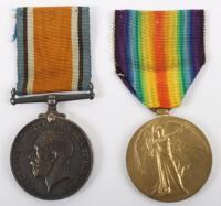 Great War Medal Pair to a Private in the Durham Light Infantry Killed in the Attack on the Sambre Oise Canal in September 1918