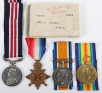 Great War 1918 Casualty Military Medal (M.M) Group of Four Suffolk Regiment and Machine Gun Corps