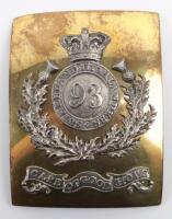 Victorian 93rd (Sutherland Highlanders) Regiment of Foot Officers Shoulder Belt Plate 1837-63 Pattern