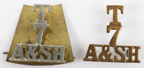 WW1 7th Territorial Battalion Argyll & Sutherland Highlanders Shoulder Titles