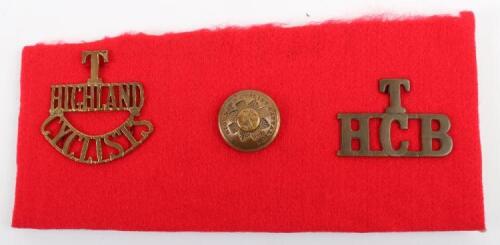 WW1 Highland Cyclists Battalion Shoulder Title Grouping
