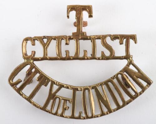 WW1 City of London Cyclists Shoulder Title