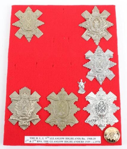 Glasgow Highlanders Highland Light Infantry Glengarry Badges