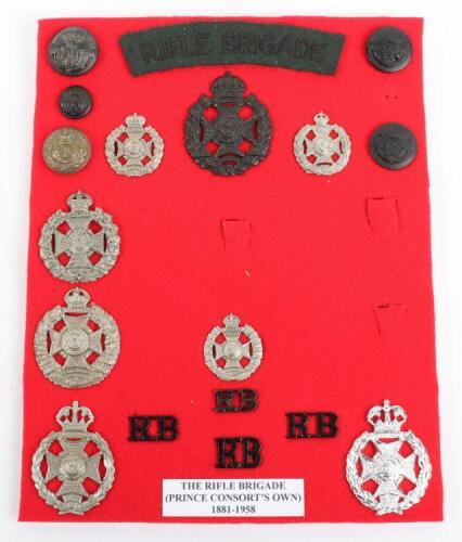 Selection of Badges and Insignia of the Rifle Brigade (Prince Consorts Own)