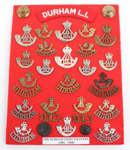 Selection of Durham Light Infantry Badges and Insignia
