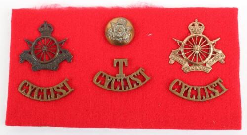 Grouping of WW1 Badges of the Army Cyclist Corps