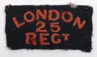 Rare WW1 25th (Cyclists) London Regiment Pagri Badge