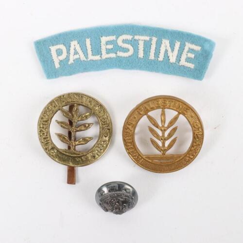 Palestine Regiment Cap Badge and Insignia Grouping