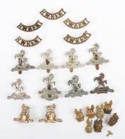 Grouping of Royal West Kent Regiment Badges and Insignia