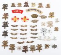 Large Grouping of East Kent Regiment (The Buffs) and Queens Own Buffs Regimental Badges