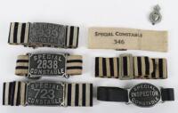 Five Special Constable Arm Bands / Badges