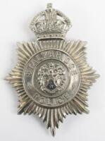 Scarce Stalybridge Police Kings Crown Helmet Plate,