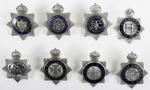 Eight Obsolete Kings Crown Senior Officers Police Cap Badges