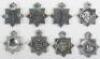 Eight Obsolete Kings Crown Senior Officers Police Cap Badges - 2