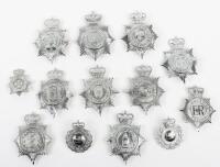 Thirteen Obsolete Queens Crown Police Helmet Plates