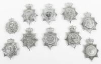 Ten Obsolete Queens Crown Police Helmet Plates