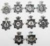 Nine Obsolete Queens Crown Senior Officers Police Cap Badges - 2