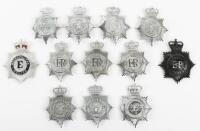 Twelve Obsolete Queens Crown Police Helmet Plates