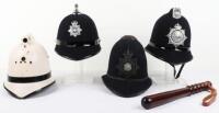 Four Obsolete Police Helmets