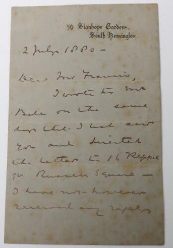 Signed Hand Written Letter from Lord Chelmsford, Commander in Chief of the British Forces in South Africa 1878-79