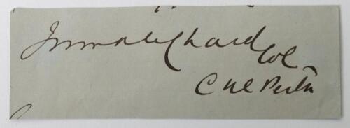 Signature of Colonel John Rouse Merriott Chard VC, Commander During the Defence of Rorkes Drift on 22nd &ndash; 23rd January 1879