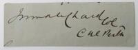 Signature of Colonel John Rouse Merriott Chard VC, Commander During the Defence of Rorkes Drift on 22nd – 23rd January 1879