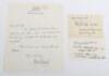 2x Signatures of Royal Navy Victoria Cross Winners from HM Submarine Thrasher