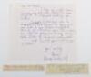 3x Signatures of British Indian Army Victoria Cross Winners