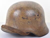 Outstanding Luftwaffe Field Division Normandy / Italy Campaign Camouflaged M-40 Steel Combat Helmet