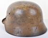 Outstanding Luftwaffe Field Division Normandy / Italy Campaign Camouflaged M-40 Steel Combat Helmet - 3
