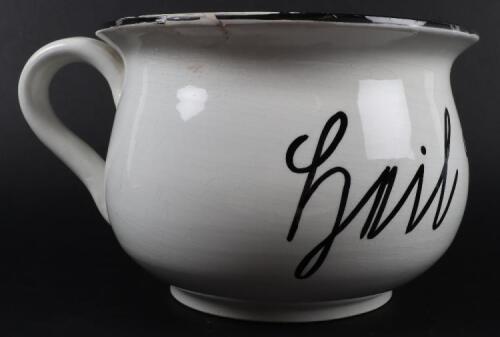 Unsigned WW2 &lsquo;Heil Hitler&rsquo; Novelty Anti-German Chamber Pot