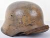 Outstanding Luftwaffe Field Division Normandy / Italy Campaign Camouflaged M-40 Steel Combat Helmet - 4