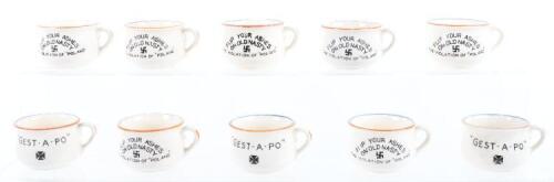 10x Fieldings WW2 Novelty Miniature Chamber Pots, &lsquo;Jerry No. 1&rsquo;