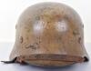 Outstanding Luftwaffe Field Division Normandy / Italy Campaign Camouflaged M-40 Steel Combat Helmet - 10