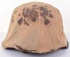 German M-42 Pattern Steel Combat Helmet with Original Field Made Camouflaged Cover - 11