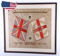 Framed Victorian Worcestershire Regiment Silk Embroidery