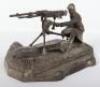 WW1 Commemorative Desk Piece in form of a French Machine Gunner in Combat - 2