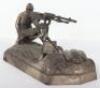 WW1 Commemorative Desk Piece in form of a French Machine Gunner in Combat - 3